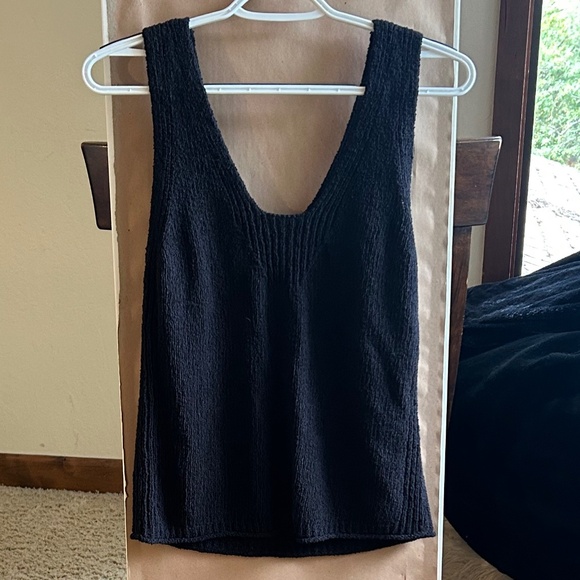 Madewell Black Springdale V Neck Sweater Tank Size XXS - Picture 2 of 4